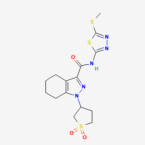 1-(1,1-dioxidotetrahydrothiophen-3-yl)-N-[(2E)-5-(methylsulfanyl)-1,3,4-thiadiazol-2(3H)-ylidene]-4,5,6,7-tetrahydro-1H-indazole-3-carboxamide