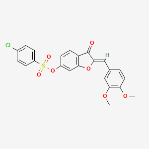 (2Z)-2-(3,4-dimethoxybenzylidene)-3-oxo-2,3-dihydro-1-benzofuran-6-yl 4-chlorobenzenesulfonate