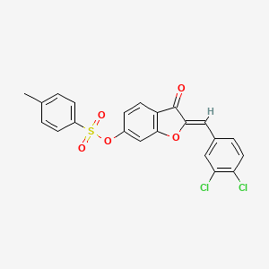 molecular formula C22H14Cl2O5S B12209042 (2Z)-2-(3,4-dichlorobenzylidene)-3-oxo-2,3-dihydro-1-benzofuran-6-yl 4-methylbenzenesulfonate 