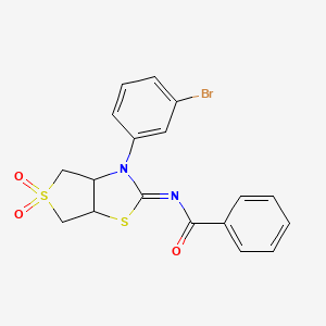 N-[(2Z)-3-(3-bromophenyl)-5,5-dioxidotetrahydrothieno[3,4-d][1,3]thiazol-2(3H)-ylidene]benzamide