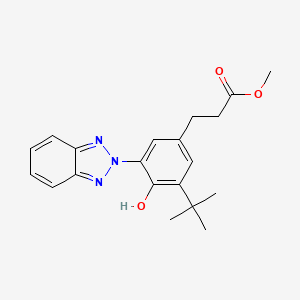 molecular formula C20H23N3O3 B1220908 Benzenepropanoic acid, 3-(2H-benzotriazol-2-yl)-5-(1,1-dimethylethyl)-4-hydroxy-, methyl ester CAS No. 84268-33-7