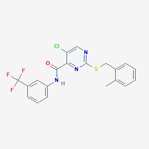 5-chloro-2-[(2-methylbenzyl)sulfanyl]-N-[3-(trifluoromethyl)phenyl]pyrimidine-4-carboxamide