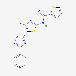 N-[(2Z)-4-methyl-5-(3-phenyl-1,2,4-oxadiazol-5-yl)-1,3-thiazol-2(3H)-ylidene]thiophene-2-carboxamide