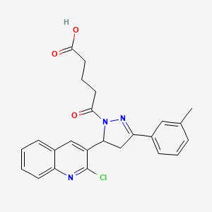 5-[5-(2-chloroquinolin-3-yl)-3-(3-methylphenyl)-4,5-dihydro-1H-pyrazol-1-yl]-5-oxopentanoic acid