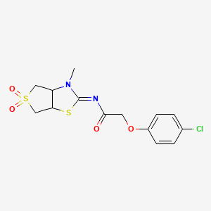 2-(4-chlorophenoxy)-N-[(2Z)-3-methyl-5,5-dioxidotetrahydrothieno[3,4-d][1,3]thiazol-2(3H)-ylidene]acetamide