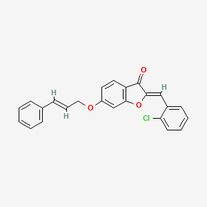 (2Z)-2-(2-chlorobenzylidene)-6-{[(2E)-3-phenylprop-2-en-1-yl]oxy}-1-benzofuran-3(2H)-one