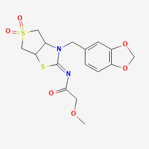 N-[(2E)-3-(1,3-benzodioxol-5-ylmethyl)-5,5-dioxidotetrahydrothieno[3,4-d][1,3]thiazol-2(3H)-ylidene]-2-methoxyacetamide