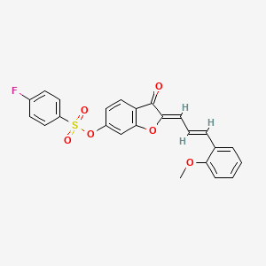 (2Z)-2-[(2E)-3-(2-methoxyphenyl)prop-2-en-1-ylidene]-3-oxo-2,3-dihydro-1-benzofuran-6-yl 4-fluorobenzenesulfonate