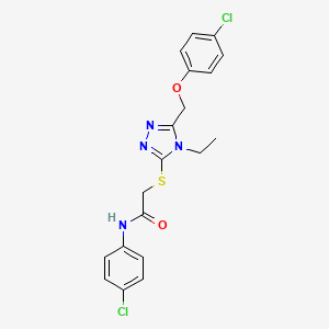 2-({5-[(4-chlorophenoxy)methyl]-4-ethyl-4H-1,2,4-triazol-3-yl}sulfanyl)-N-(4-chlorophenyl)acetamide