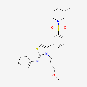 N-[(2Z)-3-(3-methoxypropyl)-4-{3-[(3-methylpiperidin-1-yl)sulfonyl]phenyl}-1,3-thiazol-2(3H)-ylidene]aniline