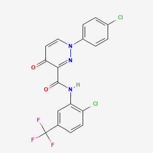 1-(4-chlorophenyl)-N-[2-chloro-5-(trifluoromethyl)phenyl]-4-oxo-1,4-dihydropyridazine-3-carboxamide