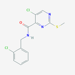 molecular formula C13H11Cl2N3OS B12209203 5-chloro-N-(2-chlorobenzyl)-2-(methylsulfanyl)pyrimidine-4-carboxamide 