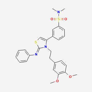 3-[(2Z)-3-[2-(3,4-dimethoxyphenyl)ethyl]-2-(phenylimino)-2,3-dihydro-1,3-thiazol-4-yl]-N,N-dimethylbenzenesulfonamide