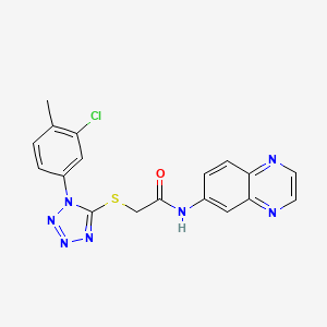 2-{[1-(3-chloro-4-methylphenyl)-1H-tetrazol-5-yl]sulfanyl}-N-(quinoxalin-6-yl)acetamide