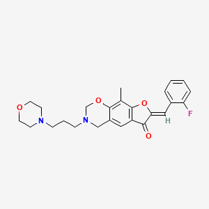 (7Z)-7-(2-fluorobenzylidene)-9-methyl-3-[3-(morpholin-4-yl)propyl]-3,4-dihydro-2H-furo[3,2-g][1,3]benzoxazin-6(7H)-one