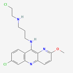 molecular formula C18H20Cl2N4O B1220924 N-(2-chloroethyl)-N'-(7-chloro-2-methoxybenzo[b][1,5]naphthyridin-10-yl)propane-1,3-diamine 