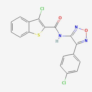 3-chloro-N-[4-(4-chlorophenyl)-1,2,5-oxadiazol-3-yl]-1-benzothiophene-2-carboxamide