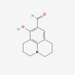 molecular formula C13H15NO2 B1220926 2,3,6,7-Tetrahydro-8-hydroxy-1H,5H-benzo[ij]quinolizine-9-carboxaldehyde CAS No. 63149-33-7