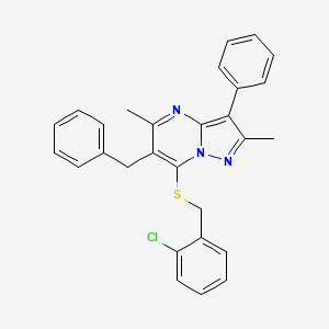 6-Benzyl-7-[(2-chlorobenzyl)sulfanyl]-2,5-dimethyl-3-phenylpyrazolo[1,5-a]pyrimidine