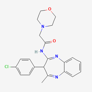 molecular formula C22H23ClN4O2 B12209272 N-[3-(4-chlorophenyl)-4-methyl-3H-1,5-benzodiazepin-2-yl]-2-(morpholin-4-yl)acetamide 