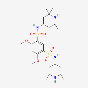 molecular formula C26H46N4O6S2 B12209299 4,6-dimethoxy-N1,N3-bis(2,2,6,6-tetramethylpiperidin-4-yl)benzene-1,3-disulfonamide 