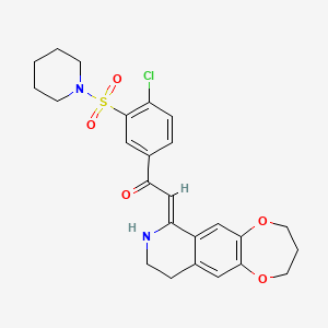 (2Z)-1-[4-chloro-3-(piperidin-1-ylsulfonyl)phenyl]-2-(3,4,9,10-tetrahydro-2H-[1,4]dioxepino[2,3-g]isoquinolin-7(8H)-ylidene)ethanone