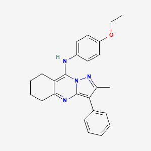 molecular formula C25H26N4O B12209330 N-(4-ethoxyphenyl)-2-methyl-3-phenyl-5,6,7,8-tetrahydropyrazolo[5,1-b]quinazolin-9-amine 