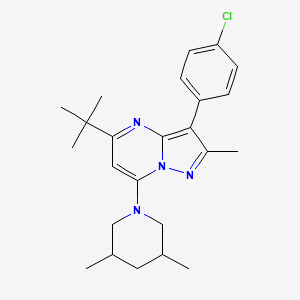 5-Tert-butyl-3-(4-chlorophenyl)-7-(3,5-dimethylpiperidin-1-yl)-2-methylpyrazolo[1,5-a]pyrimidine