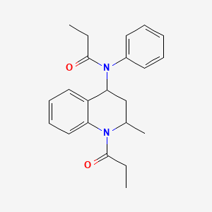 molecular formula C22H26N2O2 B12209355 N-(2-methyl-1-propanoyl-3,4-dihydro-2H-quinolin-4-yl)-N-phenylpropanamide 