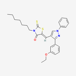 (5Z)-5-{[3-(3-ethoxyphenyl)-1-phenyl-1H-pyrazol-4-yl]methylidene}-3-heptyl-2-thioxo-1,3-thiazolidin-4-one