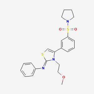 N-[(2Z)-3-(2-methoxyethyl)-4-[3-(pyrrolidin-1-ylsulfonyl)phenyl]-1,3-thiazol-2(3H)-ylidene]aniline