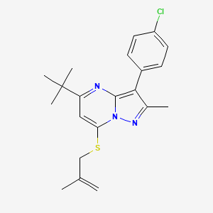 5-Tert-butyl-3-(4-chlorophenyl)-2-methyl-7-[(2-methylprop-2-en-1-yl)sulfanyl]pyrazolo[1,5-a]pyrimidine