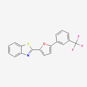 molecular formula C18H10F3NOS B12209407 2-{5-[3-(Trifluoromethyl)phenyl]-2-furyl}benzothiazole 