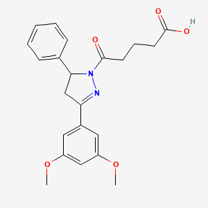 5-[3-(3,5-dimethoxyphenyl)-5-phenyl-4,5-dihydro-1H-pyrazol-1-yl]-5-oxopentanoic acid