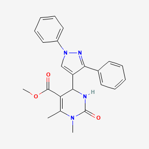 methyl 4-(1,3-diphenyl-1H-pyrazol-4-yl)-1,6-dimethyl-2-oxo-1,2,3,4-tetrahydropyrimidine-5-carboxylate