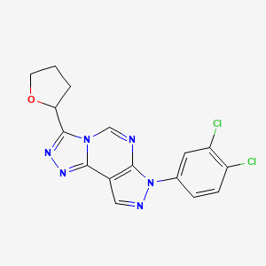 10-(3,4-Dichlorophenyl)-5-(oxolan-2-yl)-3,4,6,8,10,11-hexaazatricyclo[7.3.0.0^{2,6}]dodeca-1(9),2,4,7,11-pentaene