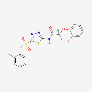 2-(2-fluorophenoxy)-N-(5-((2-methylbenzyl)sulfonyl)-1,3,4-thiadiazol-2-yl)propanamide