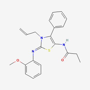 N-{2-[(2-methoxyphenyl)imino]-4-phenyl-3-(prop-2-en-1-yl)-2,3-dihydro-1,3-thiazol-5-yl}propanamide