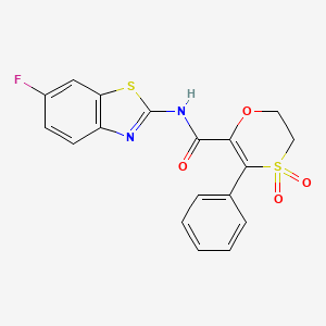 N-[(2Z)-6-fluoro-1,3-benzothiazol-2(3H)-ylidene]-3-phenyl-5,6-dihydro-1,4-oxathiine-2-carboxamide 4,4-dioxide