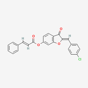 (2Z)-2-(4-chlorobenzylidene)-3-oxo-2,3-dihydro-1-benzofuran-6-yl (2E)-3-phenylprop-2-enoate