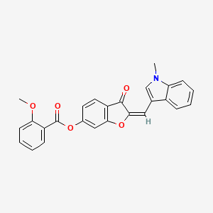 (2E)-2-[(1-methyl-1H-indol-3-yl)methylidene]-3-oxo-2,3-dihydro-1-benzofuran-6-yl 2-methoxybenzoate