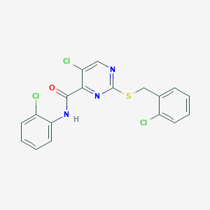 5-chloro-2-[(2-chlorobenzyl)sulfanyl]-N-(2-chlorophenyl)pyrimidine-4-carboxamide