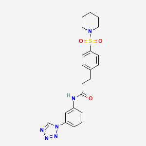 molecular formula C21H24N6O3S B12209488 3-[4-(piperidin-1-ylsulfonyl)phenyl]-N-[3-(1H-tetrazol-1-yl)phenyl]propanamide 