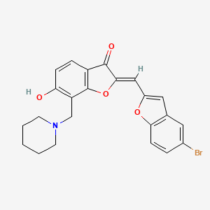 2-[(5-Bromobenzo[d]furan-2-yl)methylene]-6-hydroxy-7-(piperidylmethyl)benzo[b] furan-3-one