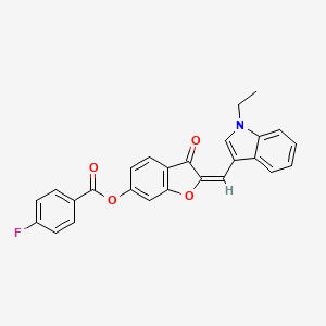 molecular formula C26H18FNO4 B12209500 2-[(1-Ethylindol-3-yl)methylene]-3-oxobenzo[3,4-b]furan-6-yl 4-fluorobenzoate 