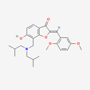 (2Z)-7-{[bis(2-methylpropyl)amino]methyl}-2-(2,5-dimethoxybenzylidene)-6-hydroxy-1-benzofuran-3(2H)-one