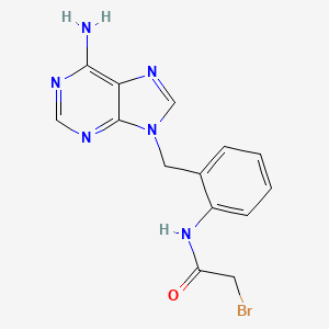 molecular formula C14H13BrN6O B1220953 9-(2-Bromoacetamidobenzyl)adenine CAS No. 10549-57-2
