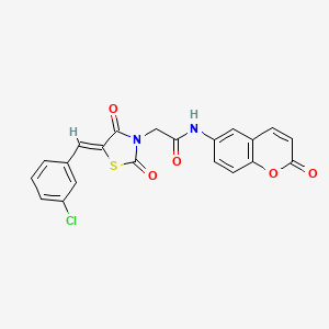 2-[(5Z)-5-(3-chlorobenzylidene)-2,4-dioxo-1,3-thiazolidin-3-yl]-N-(2-oxo-2H-chromen-6-yl)acetamide