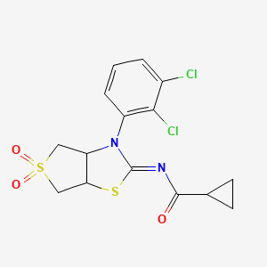 N-[(2Z)-3-(2,3-dichlorophenyl)-5,5-dioxidotetrahydrothieno[3,4-d][1,3]thiazol-2(3H)-ylidene]cyclopropanecarboxamide