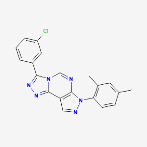 molecular formula C20H15ClN6 B12209554 3-(2,4-Dimethylphenyl)-7-(3-chlorophenyl)-6-hydropyrazolo[5,4-d]1,2,4-triazolo [4,3-e]pyrimidine 